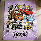 Personalized Cars Space Adventure Blanket Soft Throw, Toddler Gift