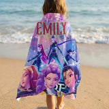 Personalized Huntrix Beach Towel, Kpop Demon Hunter Inspired Towel, Summer Vacation Gift, Huntrix Pool Beach Towel