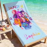 Personalized Custom Name Kpop Beach Towel,Cool Girl Fandom Design,Anime Towel for Poolside Relaxation,Trendy Summer Gift for Kpop Fans