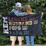 Custom Fathers Day Gift, Custom Legend Husband Dad Grandpa Beach Towel, Birthday Gift For Grandpa Papaw, Gifts for Daddy, Papa