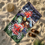 Personalized Name Disney Cars Beach Towels, Lightning McQueen Tow Mater Characters Beach Towels, Cars Birthday Gift, Tow Mater Towels