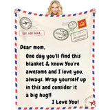 Here's a reminder that you're awesome and I love you- Customizable Love Reminder Blanket for Family and Friends - Unique Gifts for Mom Dad Son Daughter Sister