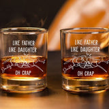 Custom Like Father Like Daughter Whiskey Glass, Fist Bump Dad, Whiskey Glass With Kids Names, Father's Day Gift, New Dad Gift, Birthday Gift