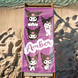 Kuromi Beach Towel, Cute Anime Character Towel, Kawaii Summer Towel, Soft Absorbent Pool & Beach Towel, Gift for Kuromi Fans