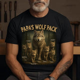 Custom Papa's Wolf Pack Shirt, Custom Grandpa With Kids Names Shirt, Personalized Wolf Pack Tee, Gift for Grandpa, Father's Day Gift