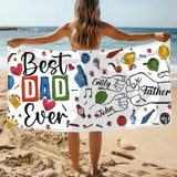 Best Dad Ever Towel with Custom Kid's Names, Birthday Gift for Grandpa, Dad & Baby Fist Bump Towel, First Fathers Day Gift, Gift for Husband