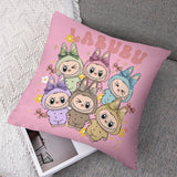 Kawaii Labubu Inspired Pillow Cover - Gift For Labu Fans Harajuku Style Pillow Case