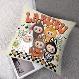 Halloween Horror Spooky Labubu Pillow Cover - Gift For Labubu Fans Harajuku Style Pillow Case