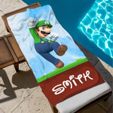 Personalized Beach Towel for Kids and Adults - Cute Cartoon Custom Bath Towel Vacation Gift