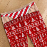 Custom Funny Christmas Pajama Pants, Fake Underwear Illusion Plaid Bottoms, Personalized Christmas Birthday White Elephant Gag Gift Him