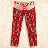 Custom Funny Christmas Pajama Pants, Fake Underwear Illusion Plaid Bottoms, Personalized Christmas Birthday White Elephant Gag Gift Him