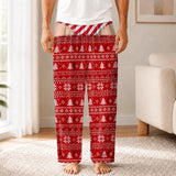 Custom Funny Christmas Pajama Pants, Fake Underwear Illusion Plaid Bottoms, Personalized Christmas Birthday White Elephant Gag Gift Him