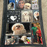 Custom Pet Photo Blanket, Dog Cat Memorial Gift, Pet Sympathy Gift, Christmas Keepsake, Dog Loss Gift, Paw Print Blanket