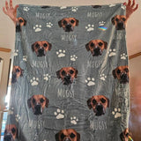 Personalized Dog Blanket with Name | Custom Photo Blanket for Dog | Custom Pet Photo Blanket | Personalized Dog Lover Gift | Gift for Pet