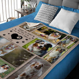 Custom Pet Photo Blanket, Dog Cat Memorial Gift, Pet Sympathy Gift, Christmas Keepsake, Dog Loss Gift, Paw Print Blanket