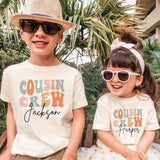 Personalized Groovy Cousin Crew Kids Shirt - Retro Custom Matching Cousins Shirts - Cousin Trip - Boho Natural Kids Youth & Adult Shirt