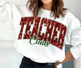 Glitter Teacher Claus Christmas Shirt Sweatshirt
