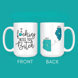I Miss You - Personalized Name and State Mug - Custom Gift for Best Friends, Bestie, Sister, Family - Unique Long Distance Friendship Gift - Moving Away Present