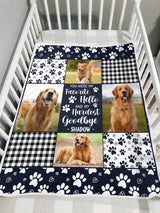 You Were My Favorite Hello And My Hardest Goodbye - Custom Dog Photo Memorial Blanket, Personalized Dog Loss Pet Memory Gifts, Pet Loss Keepsake Remembrance Gift For Dog Mom Dad Bereavement Gift