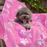 Personalized Blanket With Name, Custom Super Soft Premium Fleece Blanket with Dog Cat Pet's Name