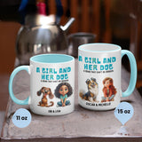 Personalized Girl and Dog Mug with over 80 Design Choices - Customizable Gift for Dog Lovers, Pet Owner Mug