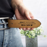 I Licked It So It's Mine - Personalized Leather Belt with Engraved Custom Message - Funny Anniversary Gift for Husband from Wife - Father’s Day Gift for Daddy - Custom Romantic Valentine Gift for Boyfriend Fiance