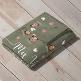 Personalized Couple Photo Blanket - Birthday Valentine's Day Wedding Anniversary Gift for Couples Wife Husband Boyfriend Girlfriend