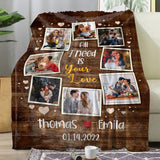 All I Need Is Your Love - Personalized Couple Photo Blanket - Romantic Valentine's Day Wedding Anniversary Gift for Couples Wife Husband Boyfriend Girlfriend