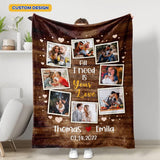 All I Need Is Your Love - Personalized Couple Photo Blanket - Romantic Valentine's Day Wedding Anniversary Gift for Couples Wife Husband Boyfriend Girlfriend