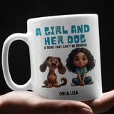 Personalized Girl and Dog Mug with over 80 Design Choices - Customizable Gift for Dog Lovers, Pet Owner Mug