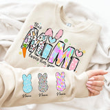 This Mama Loves Her Peeps On Her Sleeve - Personalized Name Easter Shirt for Mom and Grandma