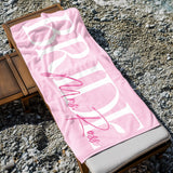 Personalized Bride Beach Towels, Bride Custom Beach Towel, Custom Vacation Gift, Honeymoon/Bachelorette Trip, Bridal Shower Gift