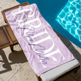 Personalized Bride Beach Towels, Bride Custom Beach Towel, Custom Vacation Gift, Honeymoon/Bachelorette Trip, Bridal Shower Gift