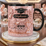 Custom Name Graduation 3D Effect Coffee Mug, Grads Gift For Daughter From Mom Dad, Class Of 2026, Graduation Mug Gift For Her