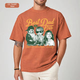 Custom Best Dad Ever Shirt with Kids Name and Photo: Retro Dad Shirt, Dad Est Shirt, New Dad Vintage Picture Tee, Fathers Day Gift from Kids