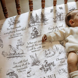 Personalized Name Blanket - Bible verse kid blanket - Christian baby gift - newborn receiving blanket - Gift for Baptism - Woodland blanket - Custom Christian Nursery decor gift