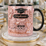 Custom Name Graduation 3D Effect Coffee Mug, Grads Gift For Daughter From Mom Dad, Class Of 2026, Graduation Mug Gift For Her