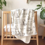 Personalized Name Blanket - Bible verse kid blanket - Christian baby gift - newborn receiving blanket - Gift for Baptism - Woodland blanket - Custom Christian Nursery decor gift