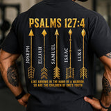 Custom Raising Arrows Shirt, Personalized Dad Shirt, Psalms 127:4 Tee, Christian Father’s Day Gift, Custom Kids Names Shirt