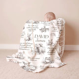 Personalized Name Blanket - Bible verse kid blanket - Christian baby gift - newborn receiving blanket - Gift for Baptism - Woodland blanket - Custom Christian Nursery decor gift