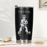 Personalized Photo Tumbler, 3D Engraved Effect, Father's Day & Birthday Gift for Dad PAPA Mom Family