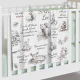 Personalized Name Blanket - Bible verse kid blanket - Christian baby gift - newborn receiving blanket - Gift for Baptism - Woodland blanket - Custom Christian Nursery decor gift