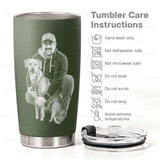 Personalized Photo Tumbler, 3D Engraved Effect, Father's Day & Birthday Gift for Dad PAPA Mom Family