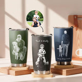 Personalized Photo Tumbler, 3D Engraved Effect, Father's Day & Birthday Gift for Dad PAPA Mom Family