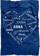 Custom Blanket with Family Names, Perfect Personalized Gift for Christmas Birthday, Housewarming