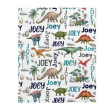 Custom Blanket with Name - Personalized Blanket - Custom Dinosaur Blanket - Christmas Gift - Dinosaur Blanket for kids - Blanket with Dinos