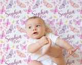 Personalized Name Blanket - Butterfly Blanket - Personalized Butterfly Baby Blanket - Butterflies Baby Name Blanket - Baby Shower Gift