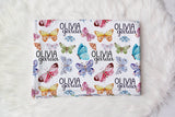 Personalized Name Blanket - Butterfly Blanket - Personalized Butterfly Baby Blanket - Butterflies Baby Name Blanket - Baby Shower Gift