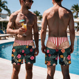 Funny Fake Underwear Beach Shorts, Custom Men's Swim Trunks, Birthday/Bachelor Party Gag Gift For Him