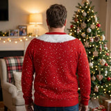 Santa Fake Abs Hairy 3D Sweatshirt, Funny Santa Claus Ugly Christmas Sweatshirt, Gag Gift for Husband, Cute 3D Holiday Sweater
